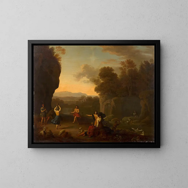 Diversión junto al río - Daniel Vertangen — cuadro enmarcado en la pared