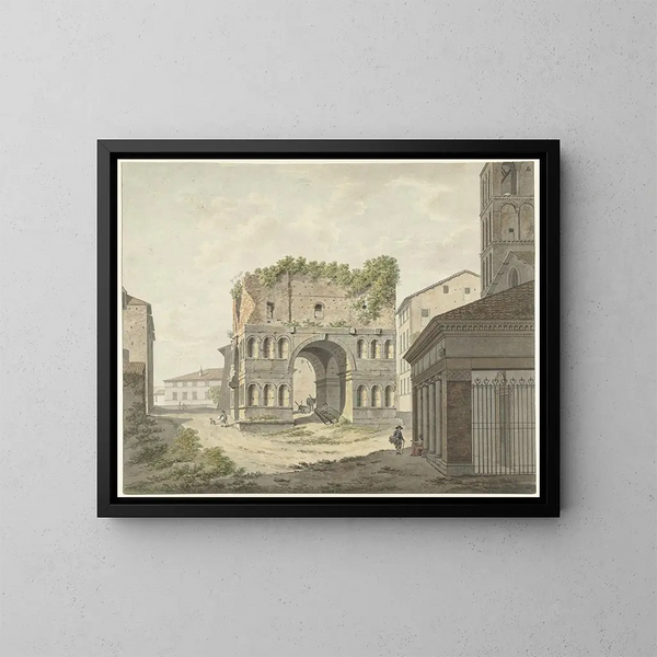 L'arc de Janus quadrifons y una parte de S Giorgio in Velabro en Roma - Daniël Dupré — cuadro enmarcado en la pared