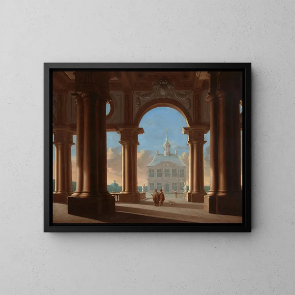 Estudio arquitectónico de la entrada del palacio - Daniël de Blieck — cuadro enmarcado en la pared