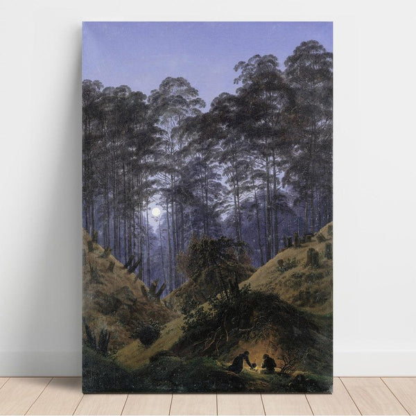 Reproducción del cuadro En el bosque a la luz de la luna - Caspar David Friedrich