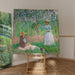 In the Giverny Woods: Blanche Hoschede at her easel with Suzanne Hoschede reading - Claude Monet