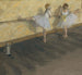 Bailarines practicando en la barra - Edgar Degas — vista de la obra