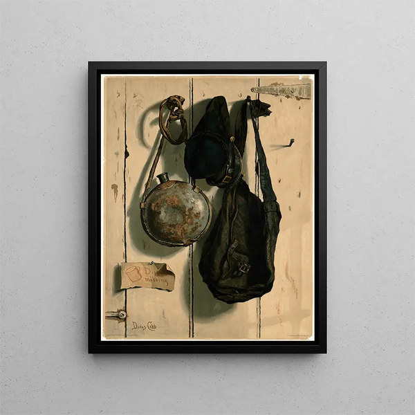 Civil War trompe-l'œil painting - Darius Cobb — framed artwork on a wall