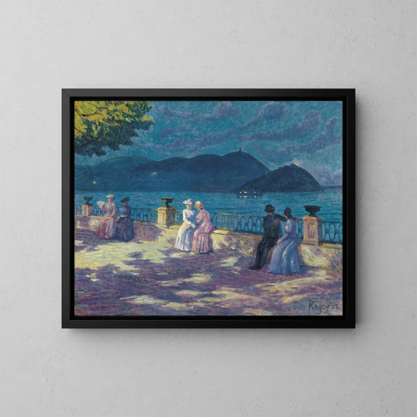La noche de la Concha - Darío de Regoyos — cuadro enmarcado en la pared