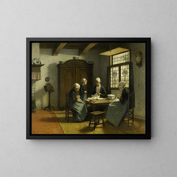 En el orfanato de Katwijk-Binnen - David Adolph Constant Artz — cuadro enmarcado en la pared