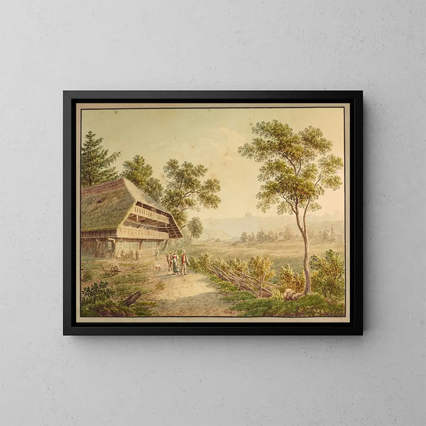 Casa de campesino cerca de Muri - David Alois Schmid — cuadro enmarcado en la pared