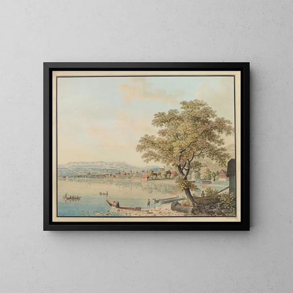 Vista del barrio de Zug - David Alois Schmid — cuadro enmarcado en la pared