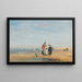 Playa de Calais con pescadores de camarones y un perro - David Cox — cuadro enmarcado en la pared