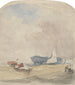 Estudio del mar con un velero y un bote de remos Hulk - David Cox — vista de la obra