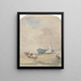 Estudio del mar con un velero y un bote de remos Hulk - David Cox — cuadro enmarcado en la pared