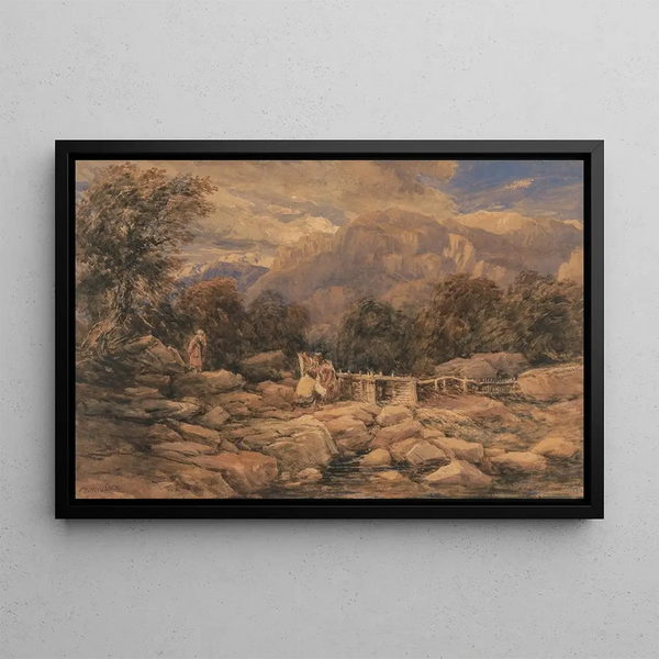 La trampa para salmones - David Cox — cuadro enmarcado en la pared