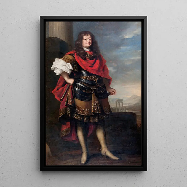 Baron Bengt Horn in the Roman Campagna - David Klöcker Ehrenstrahl — framed artwork on a wall