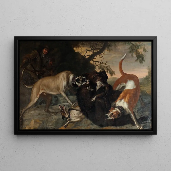 Hunting the Bear - David Klöcker Ehrenstrahl — framed artwork on a wall
