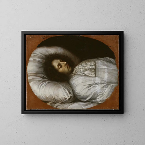 Charles XI on His Deathbed - David Klöcker Ehrenstrahl — framed artwork on a wall