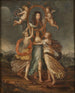 Tres figuras alegóricas llevando el retrato de Carlos XI de Suecia - David Klöcker Ehrenstrahl — vista de la obra