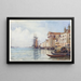El canal de la Giudecca con barcos cerca de la iglesia de los Gesuati - David Law — cuadro enmarcado en la pared