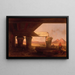 Egyptian landscape painting with distant view of the pyramids - David Roberts — framed artwork on a wall
