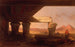 Egyptian landscape painting with distant view of the pyramids - David Roberts — artwork view