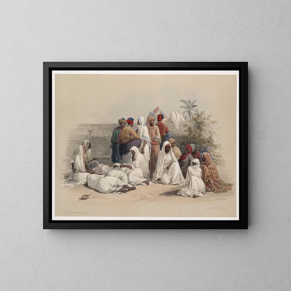 Dans le marché aux esclaves au Caire - David Roberts — framed artwork on a wall