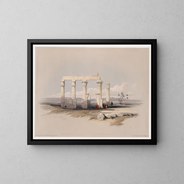 Vestiges du temple de Medamout à Thèbes - David Roberts — framed artwork on a wall