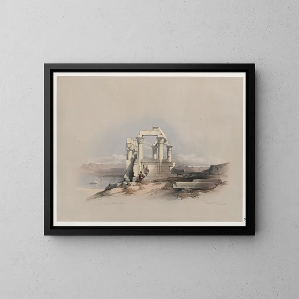 Ruins of the Kardeseh Qirts Temple in Nubia - David Roberts — framed artwork on a wall