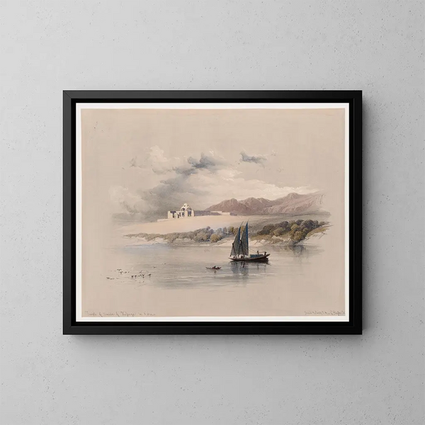Temple of Amada in Nubia - David Roberts — framed artwork on a wall