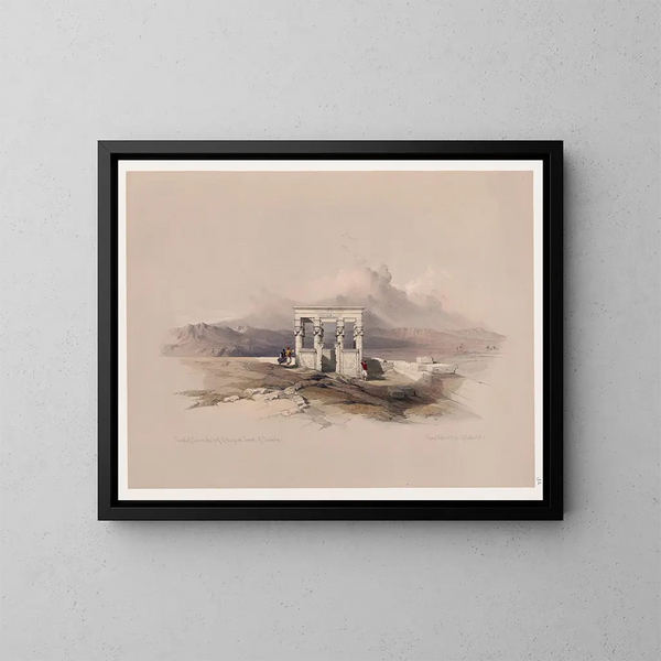 Temple of Isis on the roof of the Great Temple of Dendara - David Roberts — framed artwork on a wall