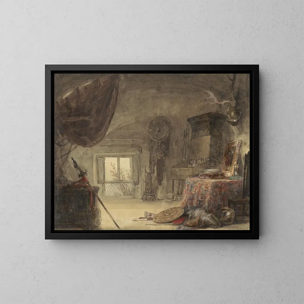 Atelier aménagé dans un grenier - David Roberts — framed artwork on a wall