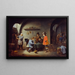 Scene of a game in an inn - David Teniers the Younger — framed artwork on a wall
