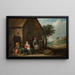 Peasant Painting at the door of a cottage with a seated woman and a child - David Teniers the Younger — framed artwork on a wall