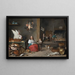 Interior de cocina - David Teniers el Joven — cuadro enmarcado en la pared