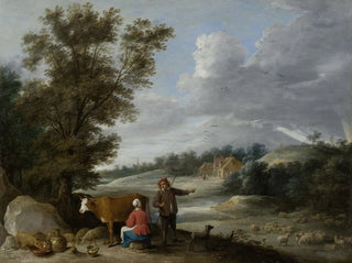 David Teniers The Younger - Landscape with Milkmaid and Shepherd.webp