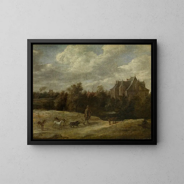 Return of the Hunt - David Teniers the Younger — framed artwork on a wall