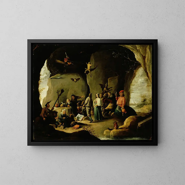 La Tentation de Saint Antoine - David Teniers le Jeune — framed artwork on a wall