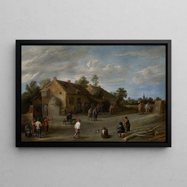 Los arqueros - David Teniers el Joven — cuadro enmarcado en la pared