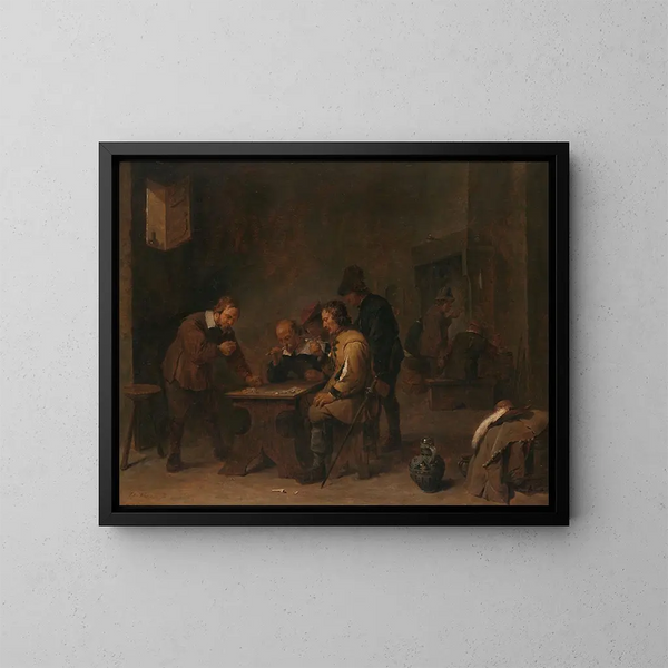 Los Jugadores - David Teniers el Joven — cuadro enmarcado en la pared