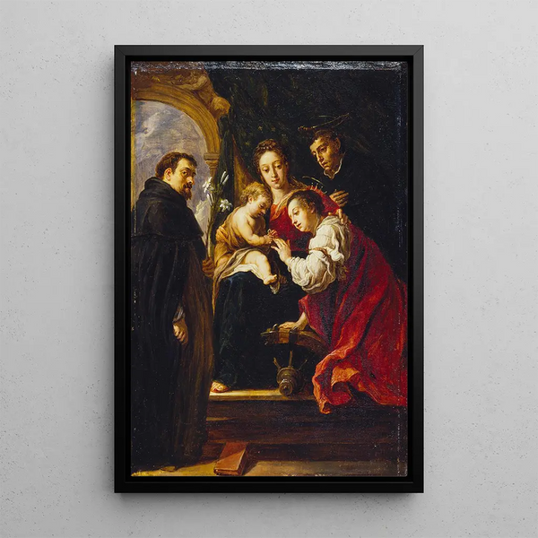 Reproducción del cuadro El matrimonio místico de Santa Catalina según Fetti - David Teniers el Joven