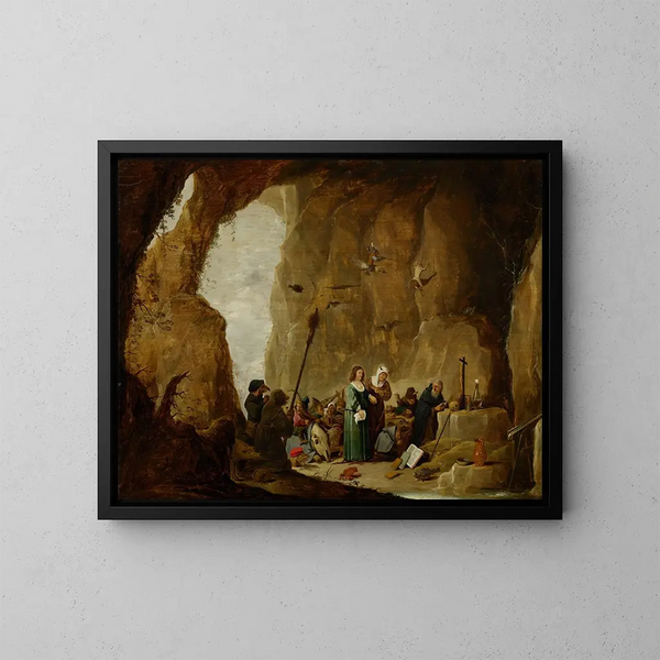 La Tentación de San Antonio - David Teniers el Joven — cuadro enmarcado en la pared
