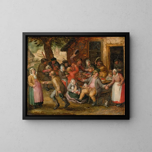 Fiesta de los campesinos - David Vinckboons — cuadro enmarcado en la pared