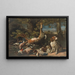 Naturaleza muerta con caza - David de Coninck — cuadro enmarcado en la pared