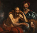 Démocrite y Heráclito - Jacob Jordaens — vista de la obra