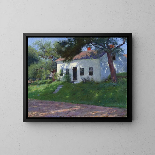 Cottage al borde de la carretera - Dennis Miller Bunker — cuadro enmarcado en la pared