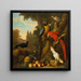 Dos aras, un cacatúa, un cuervo con pico rojo y otros pájaros en un paisaje con frutas - Jakob Bogdny — cuadro enmarcado en la pared