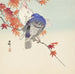 Dos palomas en una rama otoñal - Ohara Koson — presentado en un interior
