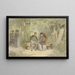 Man, woman and child on a bench in the park - Diederik Franciscus Jamin — framed artwork on a wall