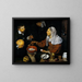 an old woman cooking eggs - Diego Velázquez — framed artwork on a wall