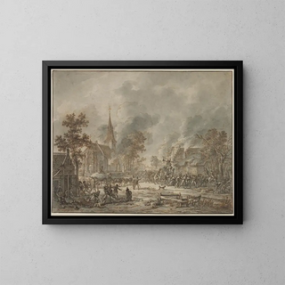 Soldats pillards - Dirk Langendijk — framed artwork on a wall