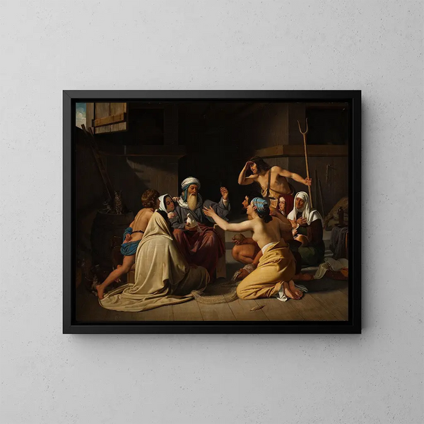 Noé y su familia en el arca - Ditlev Blunck — cuadro enmarcado en la pared
