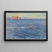 Paisaje marino con barco y acantilado - Dodge MacKnight — cuadro enmarcado en la pared