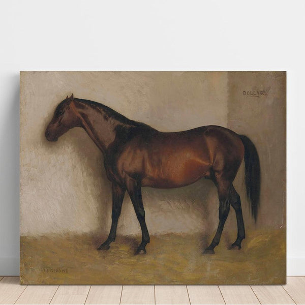 Reproduction of the painting Dollar, a bay hunter in a box - Jean-Léon Gérôme